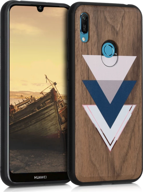 KWmobile Back Cover Wood and Triangles Ξύλινο (Huawei Y6 2019)