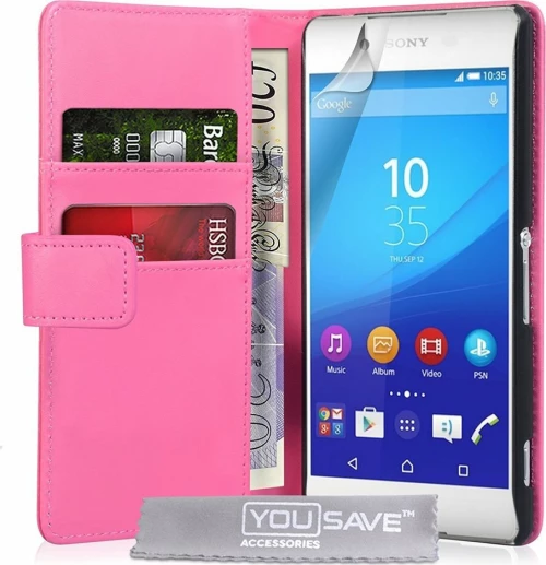 Yousave Wallet Δερματίνης Ροζ (Sony Xperia Z3+)