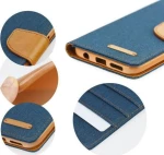 Canvas Wallet Μπλε / Καφέ (Lenovo A1000)