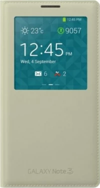 Samsung Galaxy Note 3 N9005 S-View Flip Leather Case Battery Back Cover - White OEM