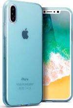 Terrapin Back Cover Σιλικόνης Διαφανές Μπλε (iPhone X/Xs)