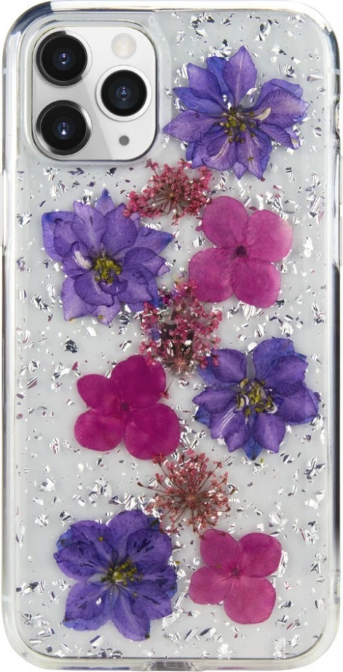 SwitchEasy case for Iphone 11PRO HANDMADE WITH REAL FLOWERS PURPLE GS-103-80-160-90