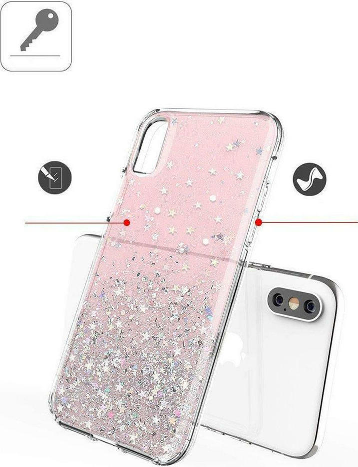 Wozinsky Star Glitter Back Cover Σιλικόνης Ροζ Shining (iPhone X / Xs)