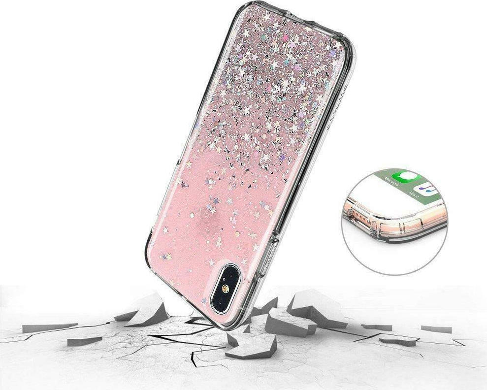 Wozinsky Star Glitter Back Cover Σιλικόνης Ροζ Shining (iPhone X / Xs)