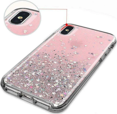 Wozinsky Star Glitter Back Cover Σιλικόνης Ροζ Shining (iPhone X / Xs)