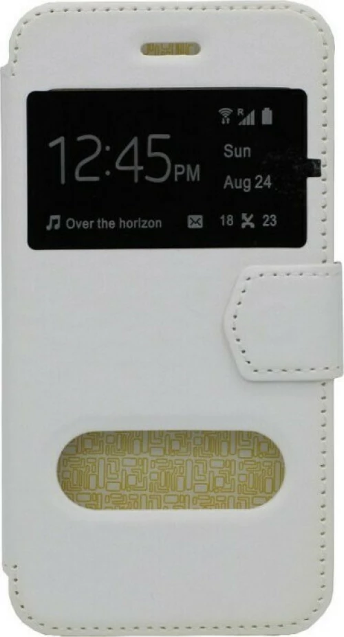 Θήκη flip με Call Display,δυνατότητα απάντησης και STAND για Sony Xperia M5 - Άσπρο