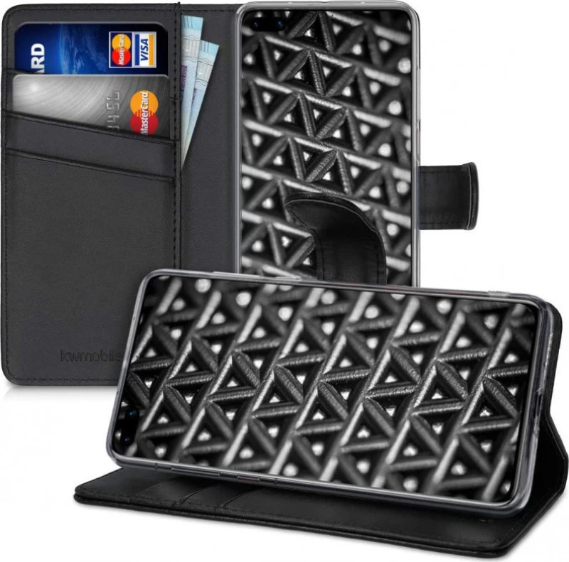 KWmobile Wallet Δερματίνης Μαύρο (Huawei P40)