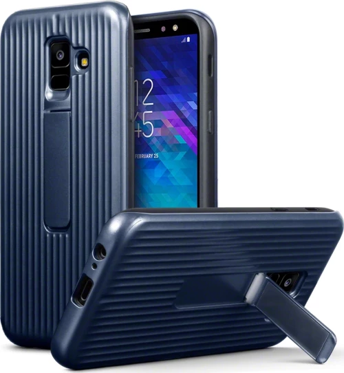 Terrapin Back Cover Vertical Groove Μπλε (Galaxy A6 2018)