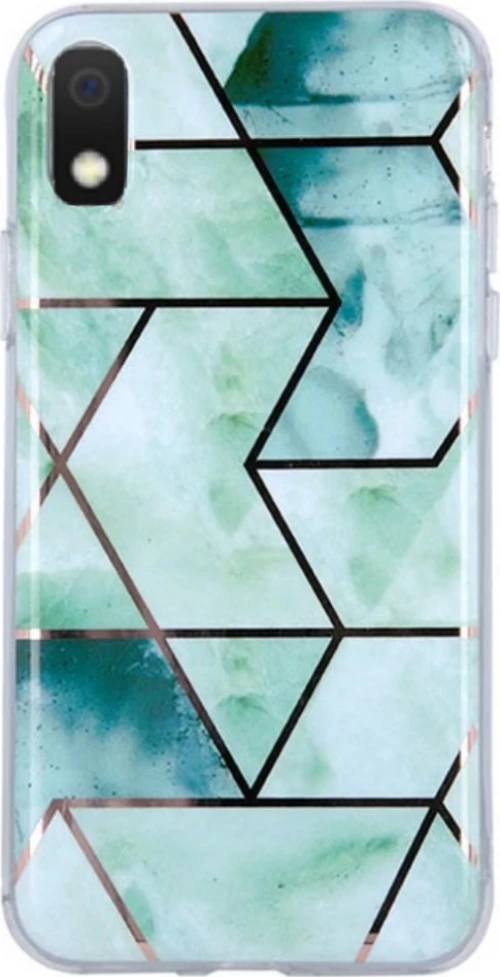 Geometric Marmur Case for Samsung A10 green