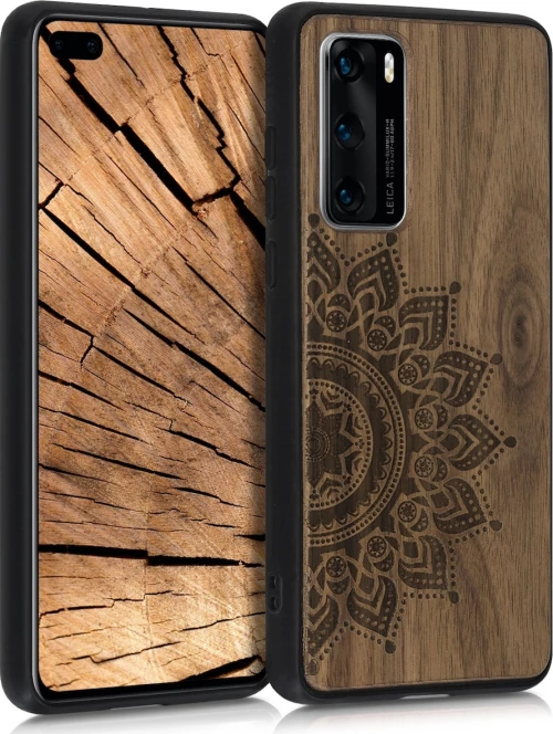 KWmobile Rising Sun Back Cover Ξύλινη Dark Brown (Huawei P40)