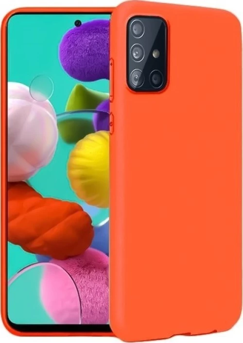 Θήκη σιλικόνης TPU Ultra Slim 0.3mm soft υφή matte για Samsung A51 - πορτοκαλί