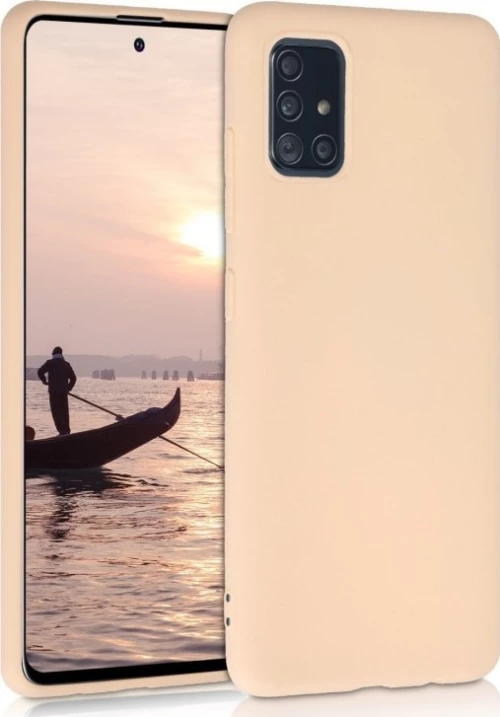 Θήκη σιλικόνης TPU Ultra Slim 0.3mm soft υφή matte για Samsung A41 - σομόν