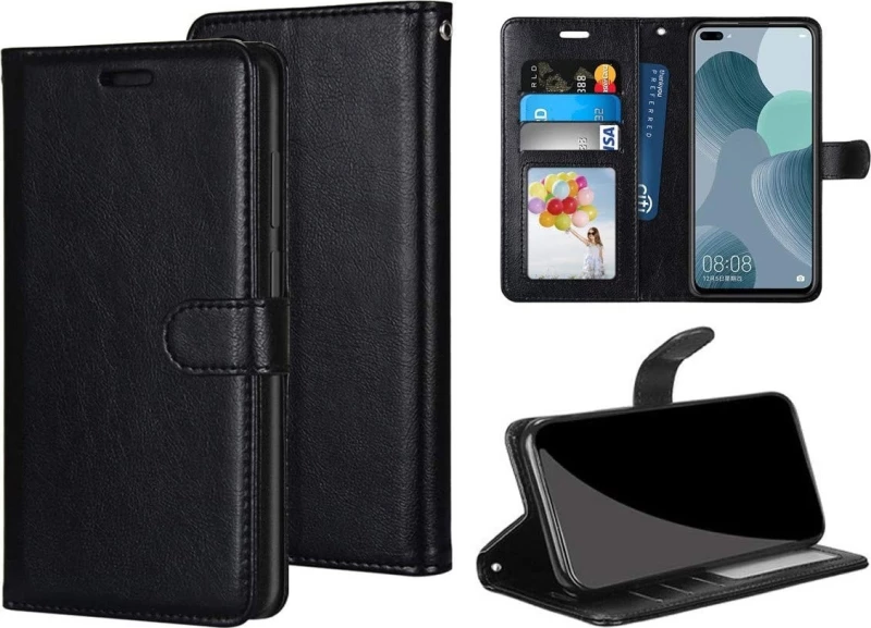 Xiaomi Redmi 9C (6.53") - Δερμάτινη Αναδιπλούμενη Book Case με Ενσωματωμένη Θήκη Σιλικόνης – Black (oem)