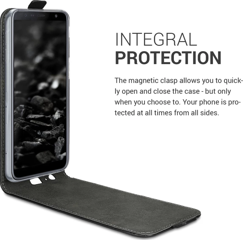 KWmobile Vertical Flip Μαύρο (Galaxy J6+)