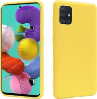 TPU Silicone Case Compatible with Samsung Galaxy A42 5G - Soft Flexible Protective Phone Cover - Yellow (oem)