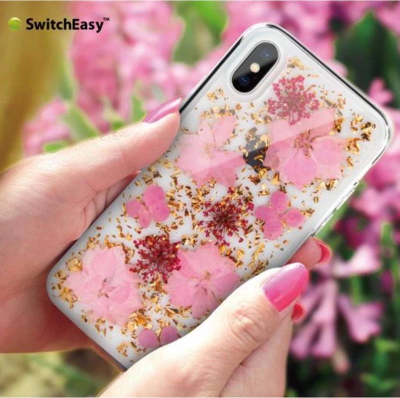 SwitchEasy case for Iphone 11PRO HANDMADE WITH REAL FLOWERS PINK GS-103-80-160-91