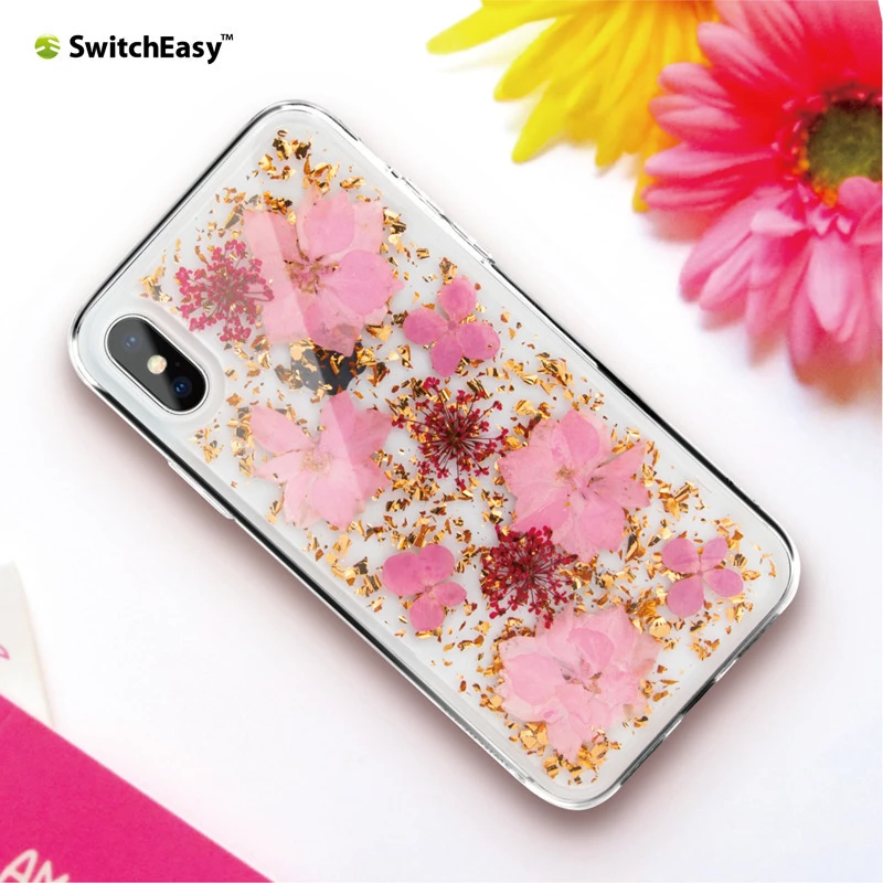 SwitchEasy case for Iphone 11PRO HANDMADE WITH REAL FLOWERS PINK GS-103-80-160-91