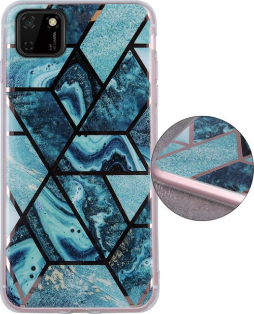 Geometric Marmur Case for Huawei Y5p dark blue