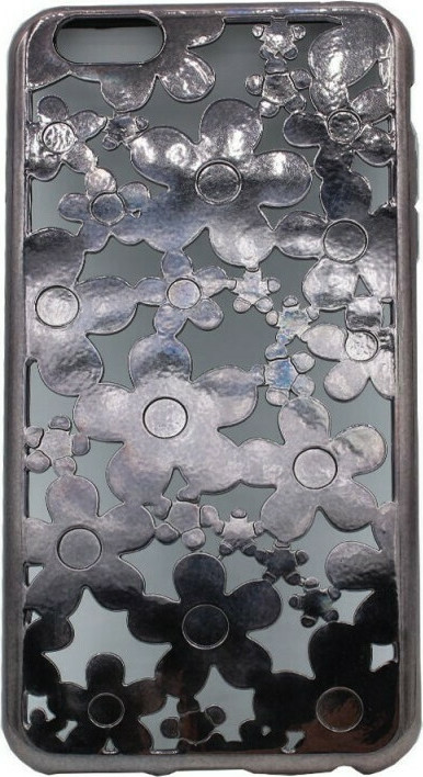 Θήκη σιλικόνης με σχέδιο λουλούδια για iPhone 6/6s Plus- ροζ