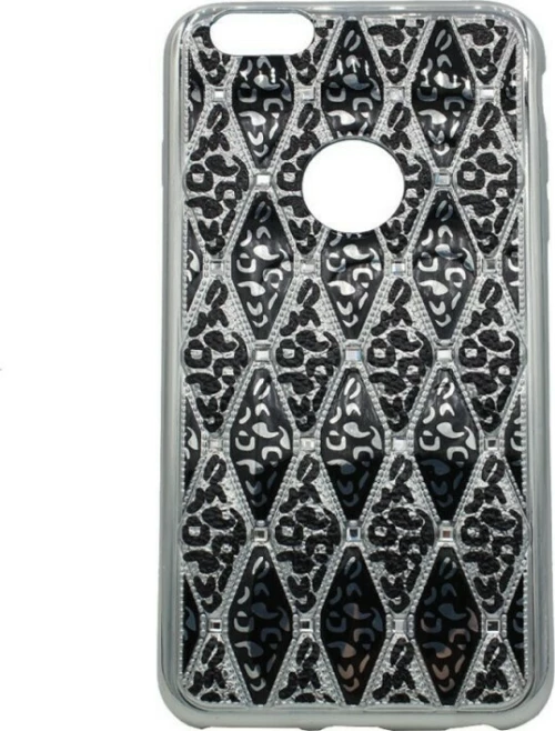 Θήκη σιλικόνης με σχέδιο για iPhone 6/6S Plus - ασημί