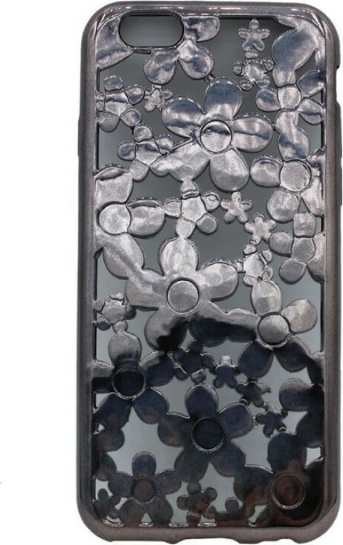 Θήκη σιλικόνης με σχέδιο λουλούδια για iPhone 6/6S - ροζ