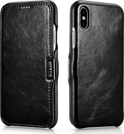 iCarer iCarer Vintage Series Side-Open Δερμάτινη Θήκη iPhone XS Max - Black (14844)