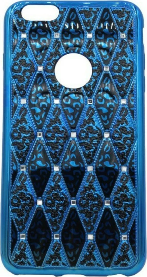 Θήκη σιλικόνης με σχέδιο για iPhone 6/6S Plus - μπλε