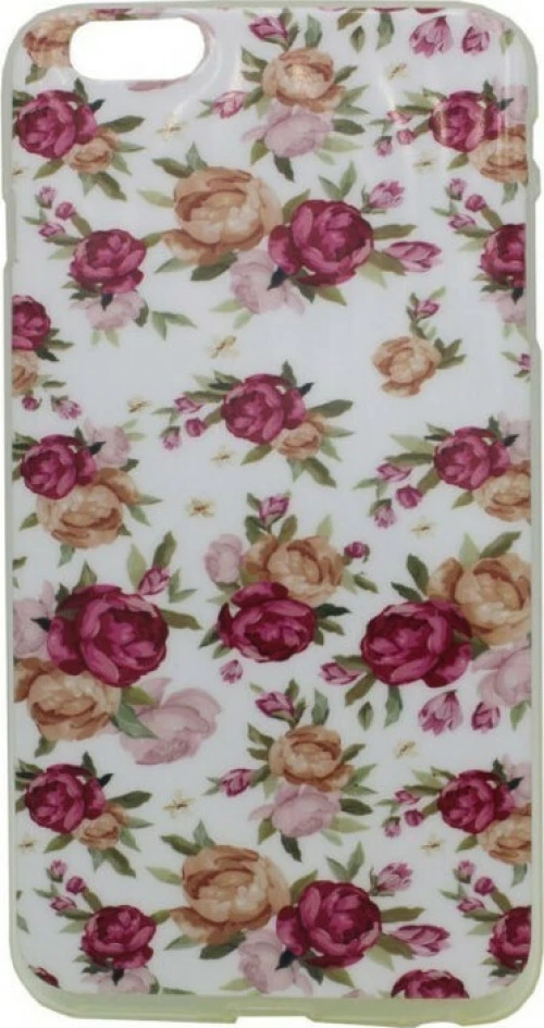 Θήκη σιλικόνης με σχέδιο 'Flower' για iPhone 6/6S Plus - λευκό