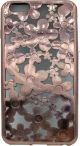 Θήκη σιλικόνης με σχέδιο λουλούδια για iPhone 6/6S Plus- ροζ χρυσό