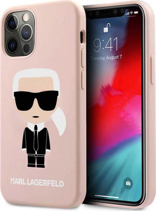 Karl Lagerfeld Iconic Back Cover Σιλικόνης Ροζ (iPhone 12 Pro Max)