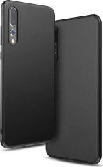 Huawei P20 - Transparent Soft TPU Silicone Gel Case Slim-Fit Anti-Scratch Shock Black Matte (oem)