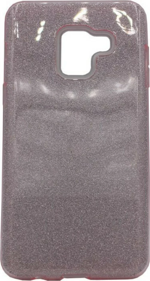 Θήκη TPU με αποσπώμενο Glitter για Samsung A8 2018 - ροζ χρυσό