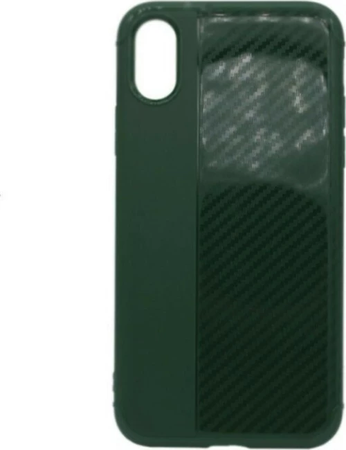 Θήκη σιλικόνης Carbon Fiber για iPhone X/Xs - πράσινο