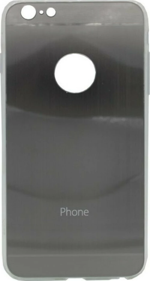 Θήκη σιλικόνη με πλάτη καθρέφτη για iPhone 6/6S Plus - μαύρο