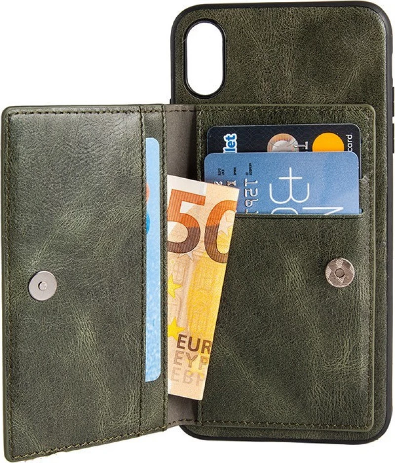 ΘΗΚΗ ΠΟΡΤΟΦΟΛΙ ΣΥΝΘΕΤΙΚΟ ΔΕΡΜΑ ΓΙΑ IPHONE XS MAX ΚΑΦΕ CASE 100.753