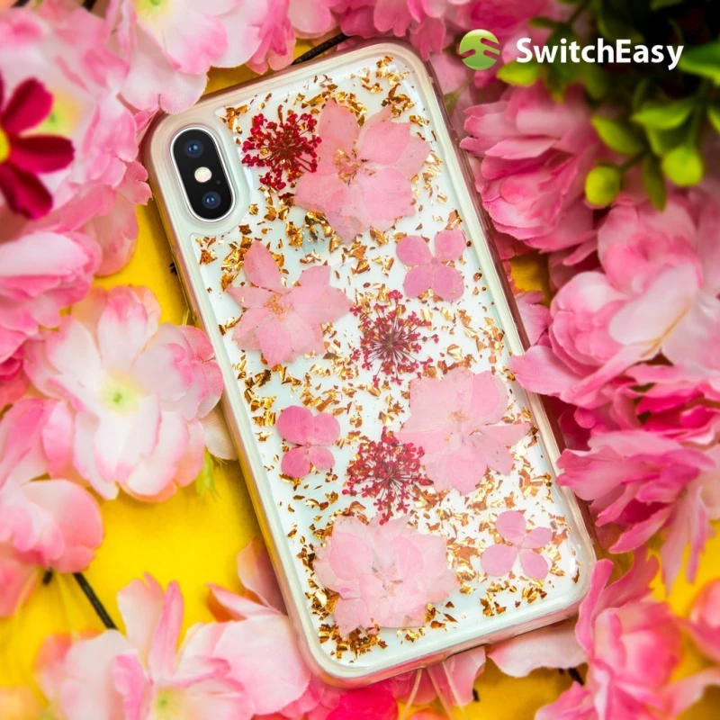 SwitchEasy case for Iphone 11 HANDMADE WITH REAL FLOWERS PINK GS-103-82-160-91