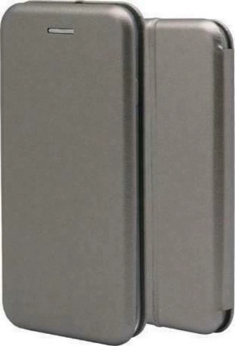 Xiaomi Redmi Note 9T -Μαγνητική Δερμάτινη Αναδιπλούμενη Book Case με Ενσωματωμένη Θήκη Σιλικόνης Oval – Grey (oem)