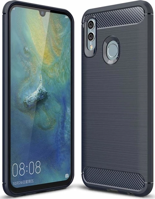 Honor 10 Lite Brushed TPU Back Case with Carbon Fiber Decorated Blue (oem)