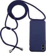 Θήκη Σιλικόνης Candy Color TPU με Κορδόνι για iPhone XS Max – Σκούρο Μπλε