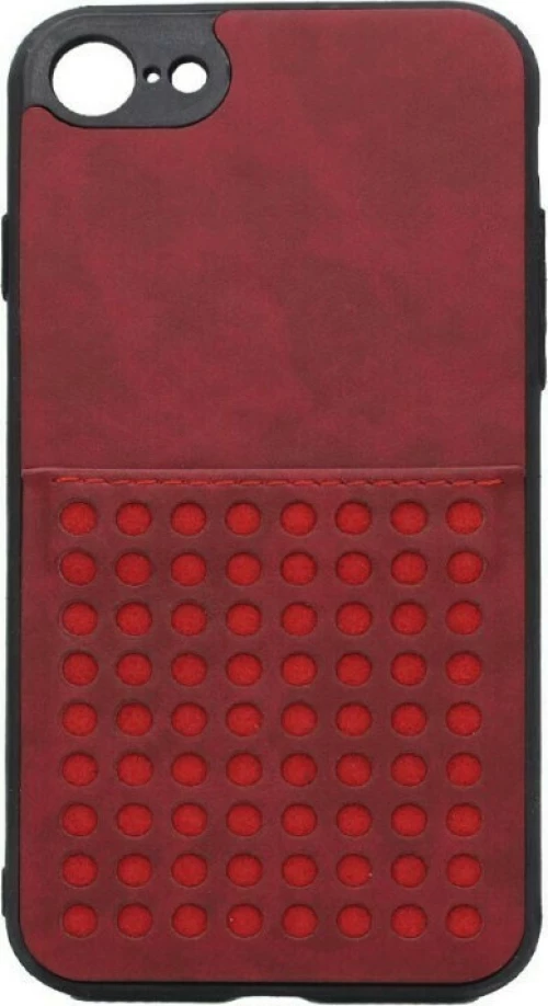 Θήκη δερματίνη με υποδοχή κάρτας για iPhone 7/8 - Μπορντό