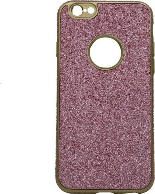 Θήκη σιλικόνης με εξωτερικό Glitter για iPhone 6/6S - ροζ