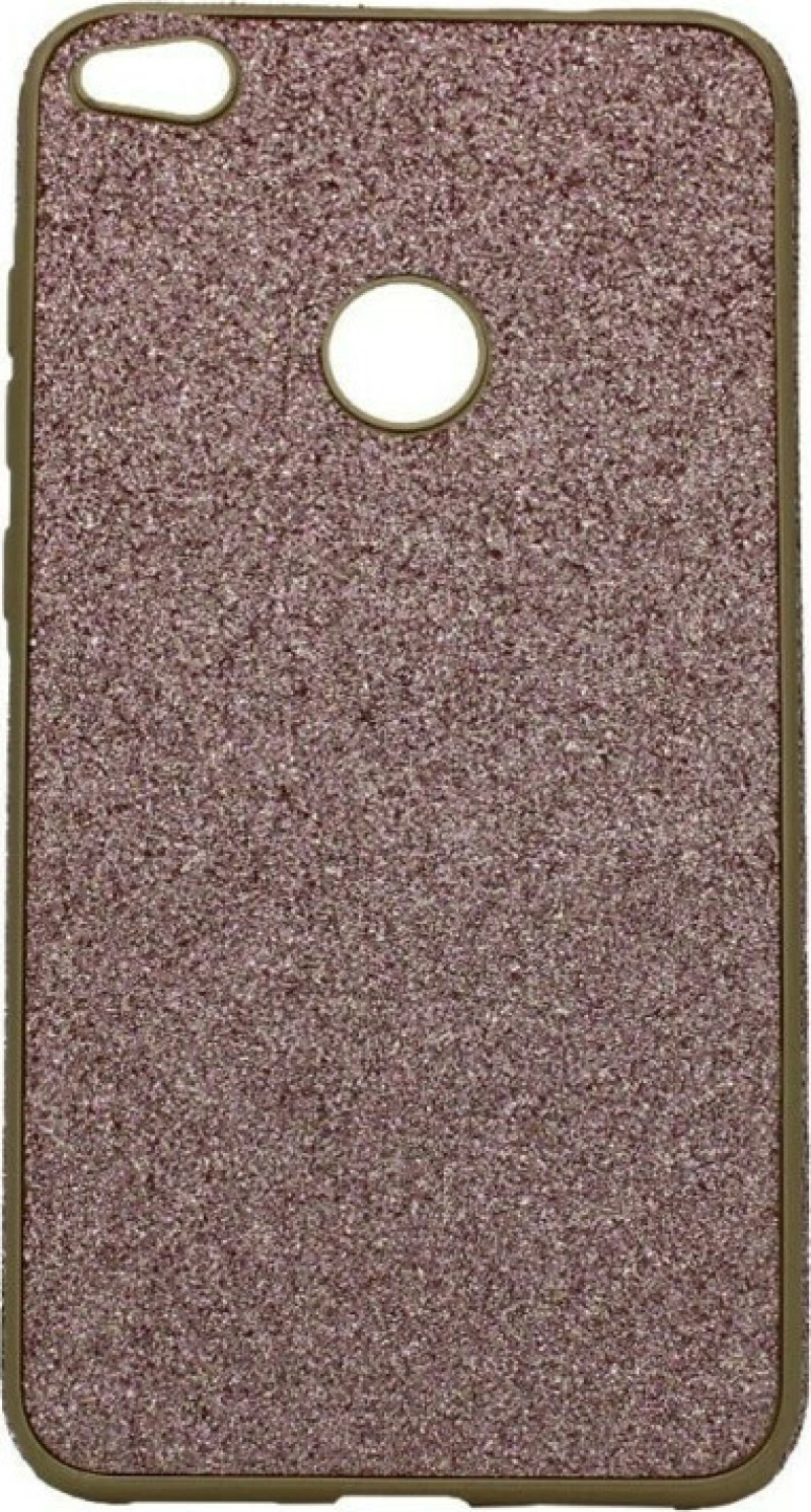 Θήκη σιλικόνης με εξωτερικό Glitter για Huawei P8/P9 Lite 2017- ροζ χρυσό