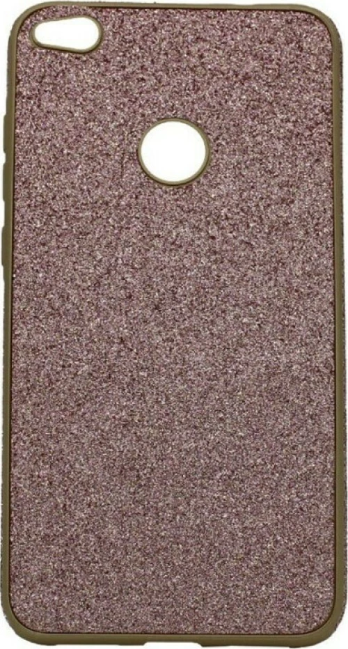 Θήκη σιλικόνης με εξωτερικό Glitter για Huawei P8/P9 Lite 2017- ροζ χρυσό