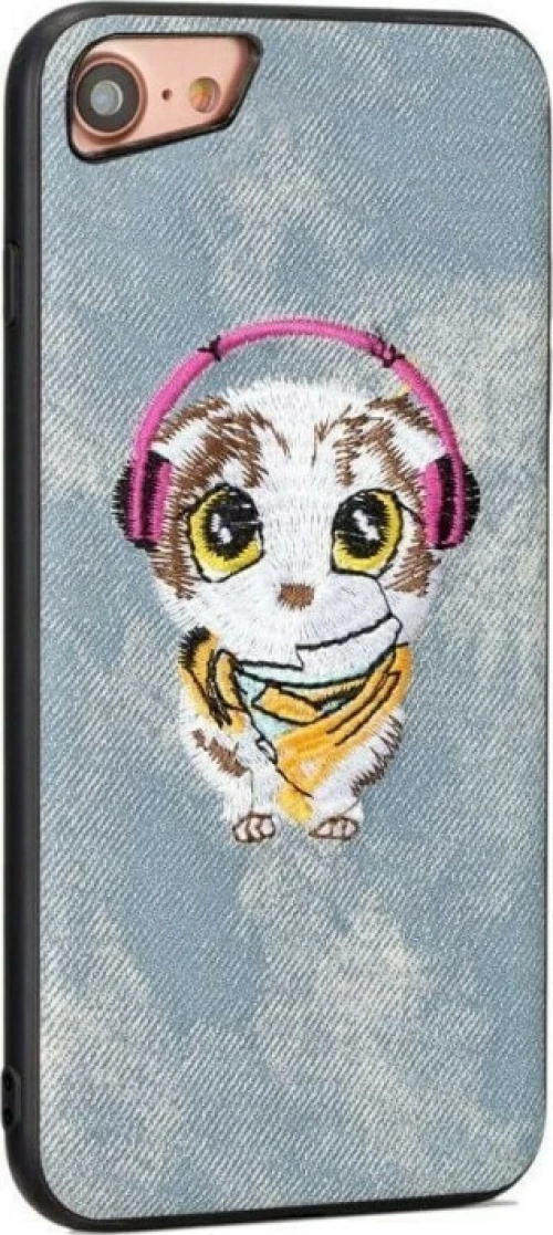 Θήκη back cover handmade γάτος πλεκτός για iPhone 6/6S - γκρί