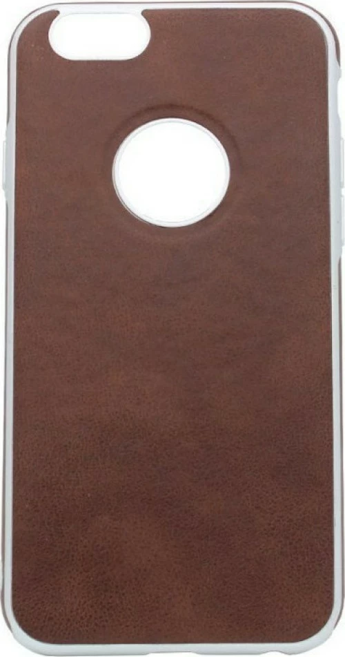 Θήκη σιλικόνης τύπου δέρμα για iPhone 6/6S - καφέ