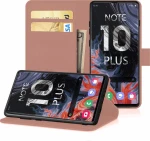 Samsung Galaxy Note 10 Plus - Δερμάτινη Αναδιπλούμενη Book Case με Ενσωματωμένη Θήκη Σιλικόνης – Gold Rose (oem)