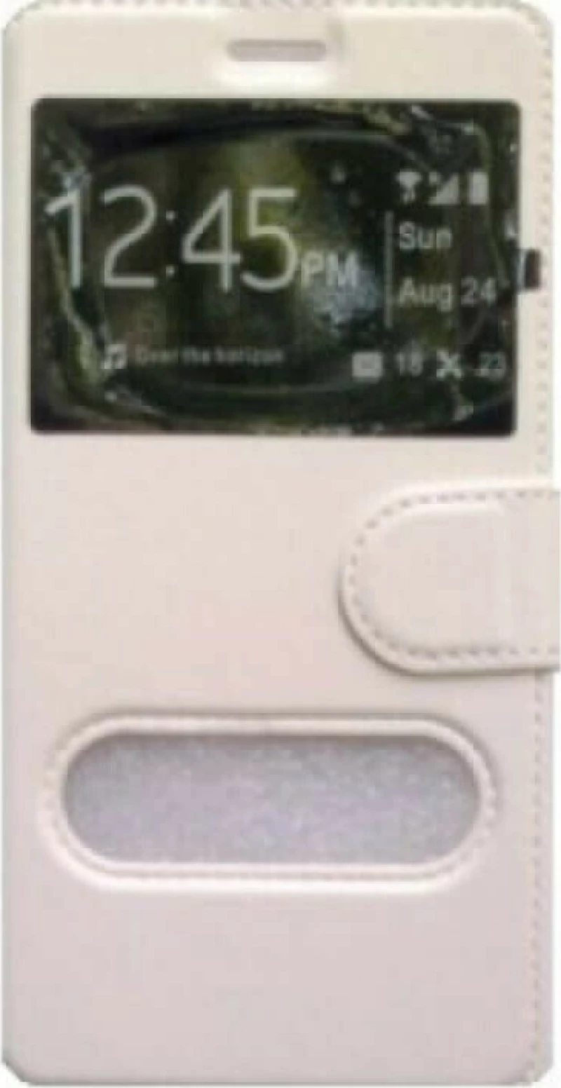 Θήκη flip με Call Display,δυνατότητα απάντησης και STAND για LG K8 (2017) - Άσπρο