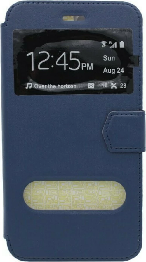 Θήκη flip με Call Display,δυνατότητα απάντησης και STAND για Sony Xperia M5 - σκούρο μπλε