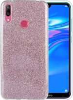 Huawei Y7 Prime 2019 - Glitter Light Thin Fashion Anti-Slip Shockproof Protective Case Gold Rose