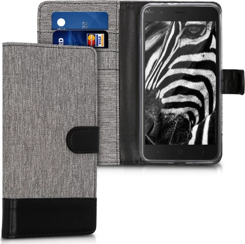 KWmobile Wallet Υφασμάτινο Γκρι (Wiko Harry)